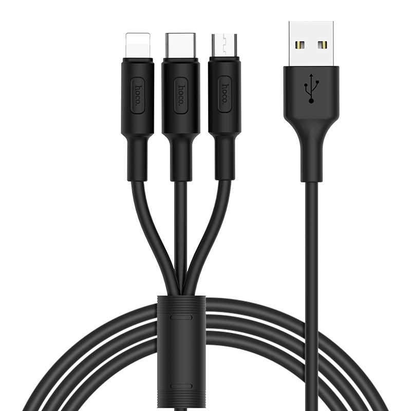 CABLE USB A MICRO USB/IPHONE/TIPO C HOCO X25 1M 2A 3-EN-1