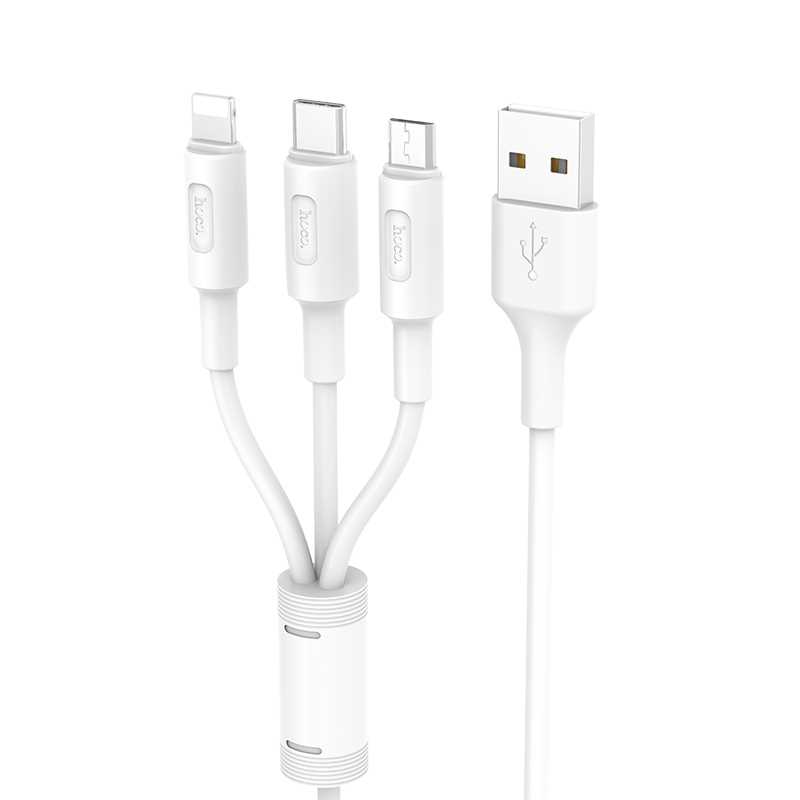 CABLE USB A MICRO USB/IPHONE/TIPO C HOCO X25 1M 2A 3-EN-1