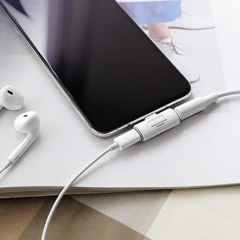 ADAPTADOR DE AURICULAR LIGHTNING A JACK + CARGA BOROFONE BV9 GAMER