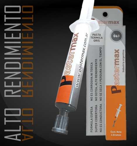 PASTA TERMICA PASTERMAX G60 JERINGA 4GR METALIZADA