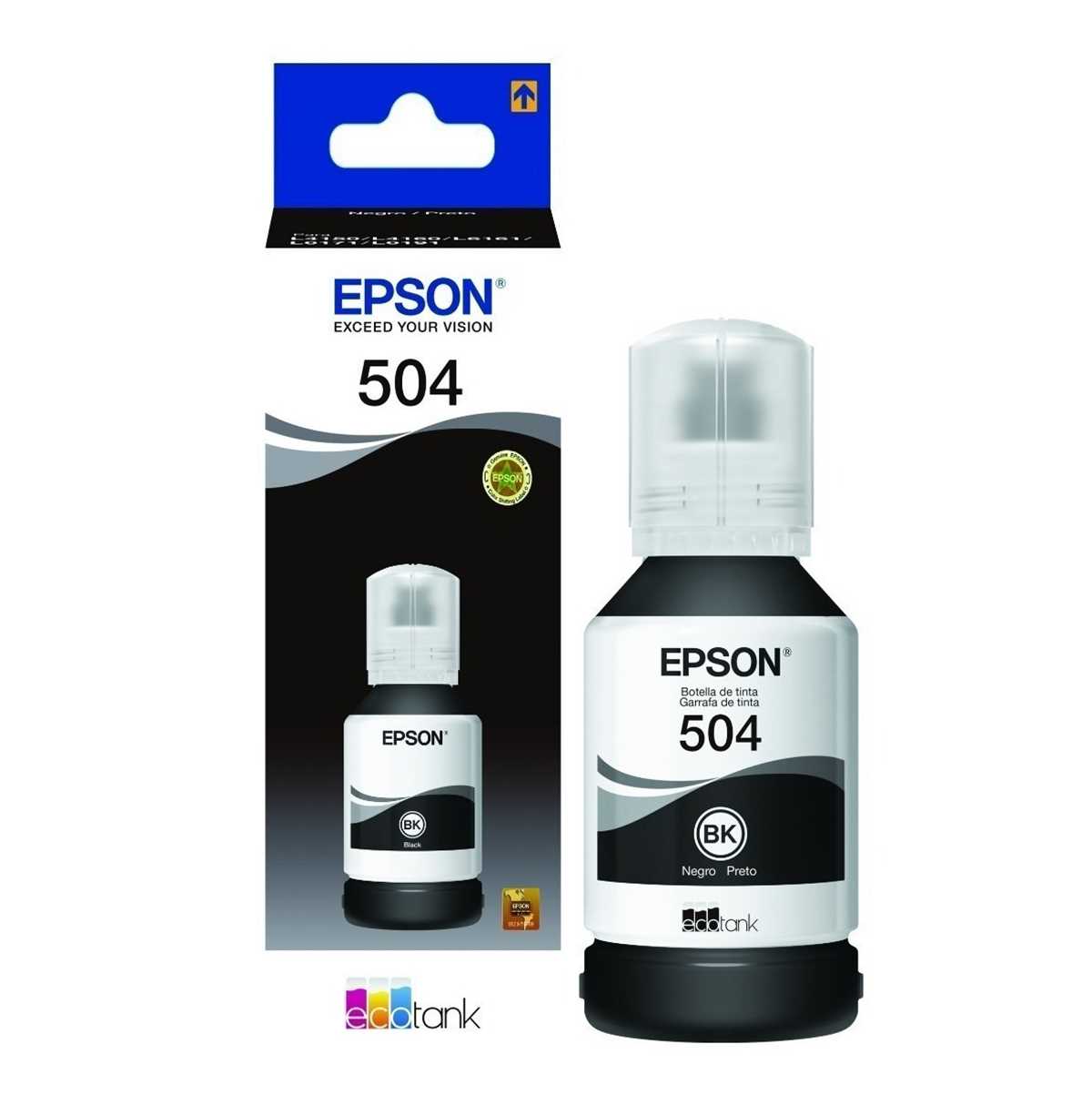 TINTA EPSON ORIGINAL 504 P/ L4150 BLACK