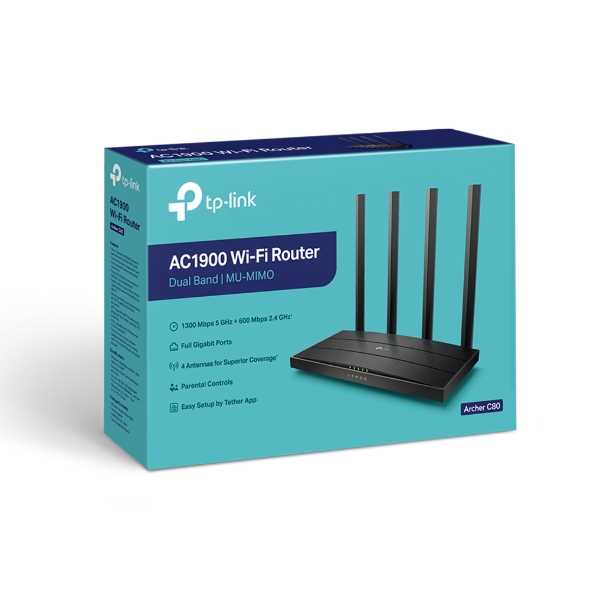 ROUTER WIFI DUAL BAND TP-LINK ARCHER C80 AC1900 4 ANT