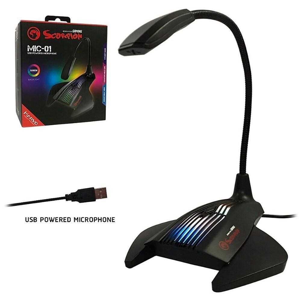 MICROFONO MARVO USB OMNIDIRECCIONAL MIC-01 RGB