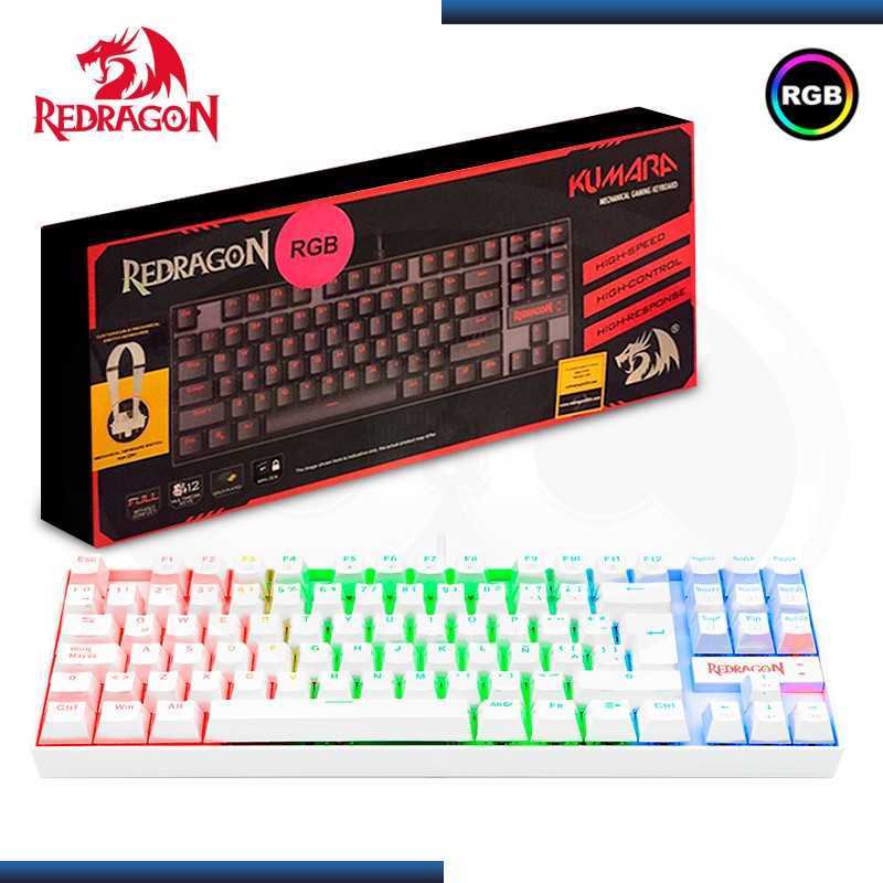 TECLADO REDRAGON KUMARA K552 RGB MECANICO WHITE SW RED