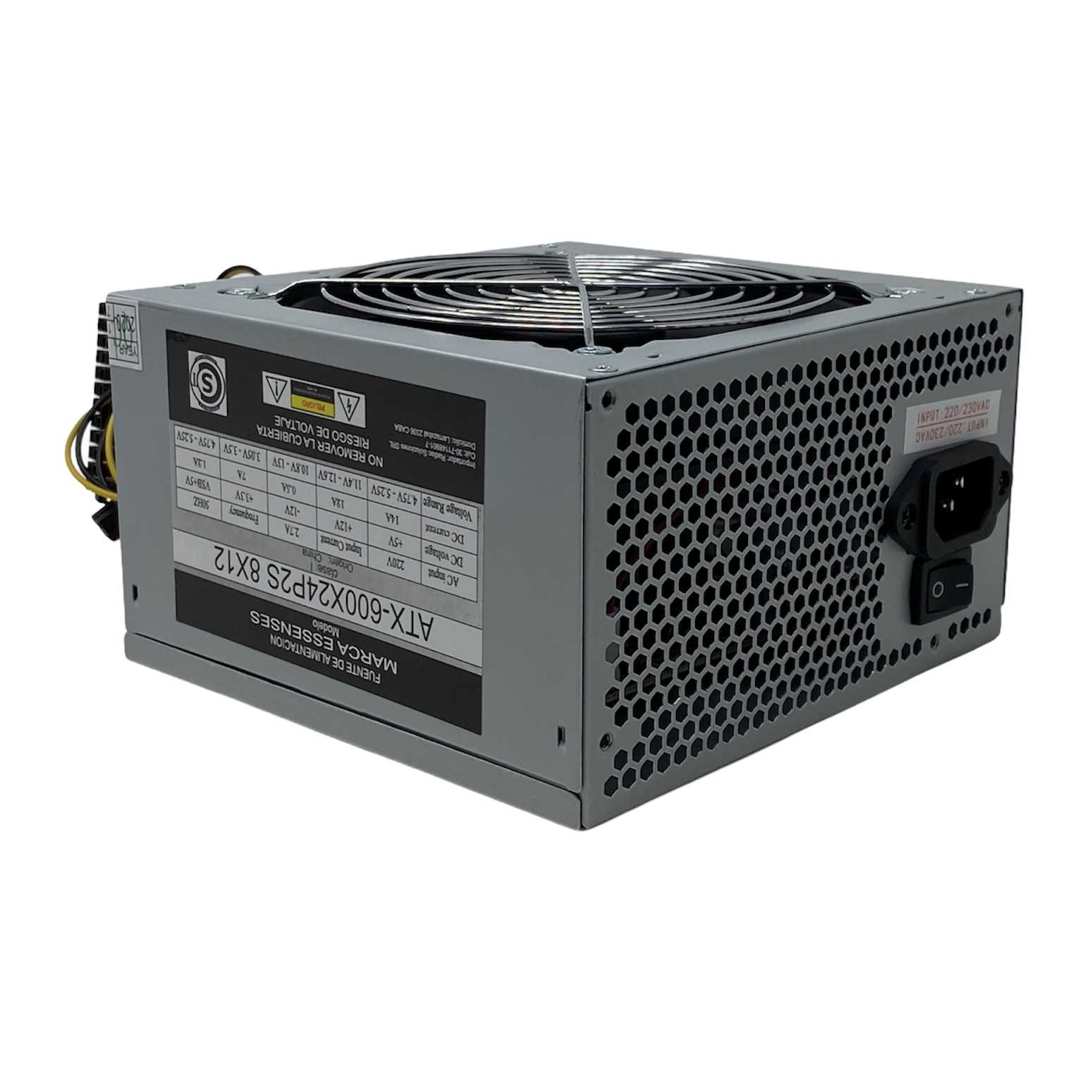 FUENTE PC 600W ESSENSES 14A COOLER 12CM (NEGRO)