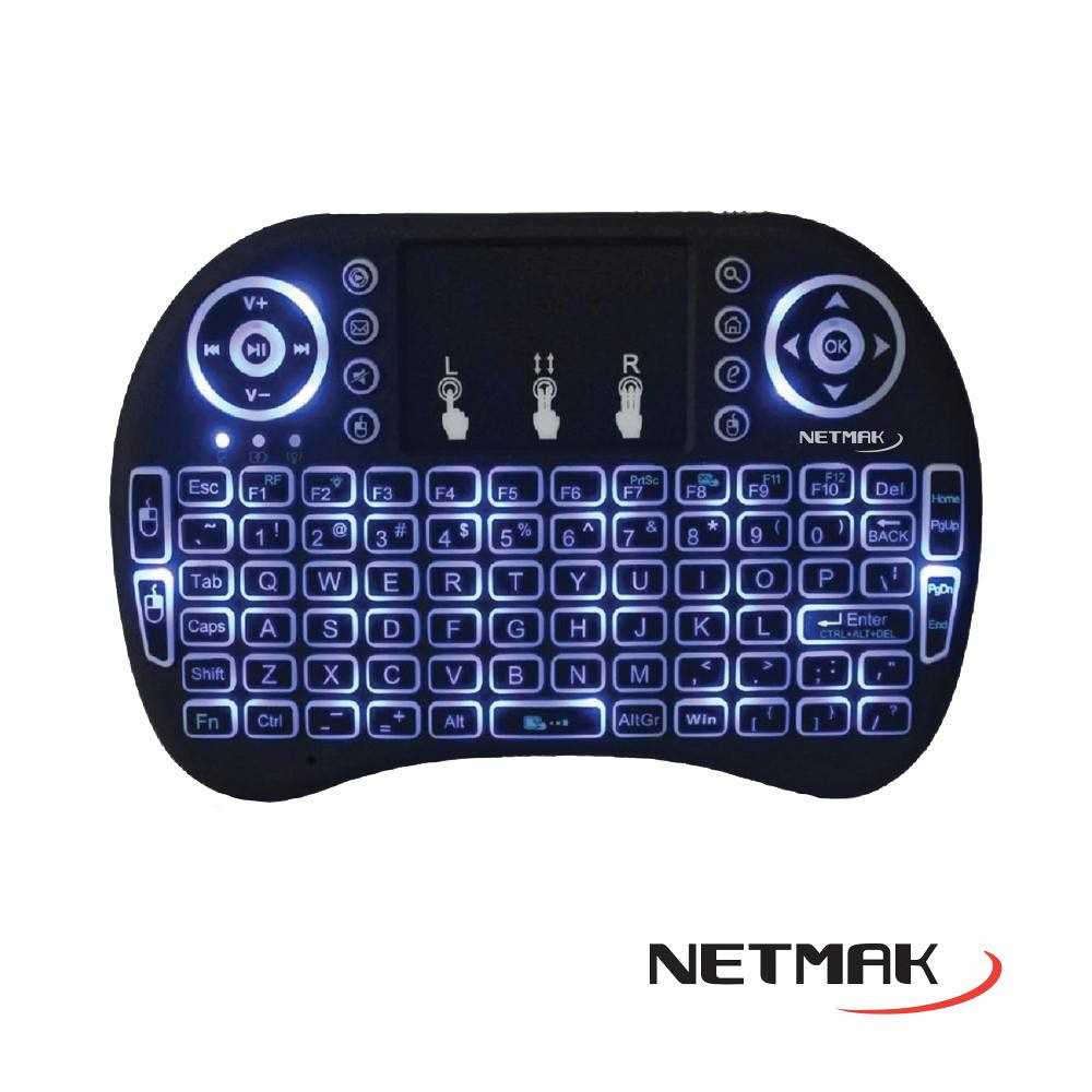 TECLADO NETMAK INALAMBRICO NM-KB980B SMARTV RETROILUMINADO