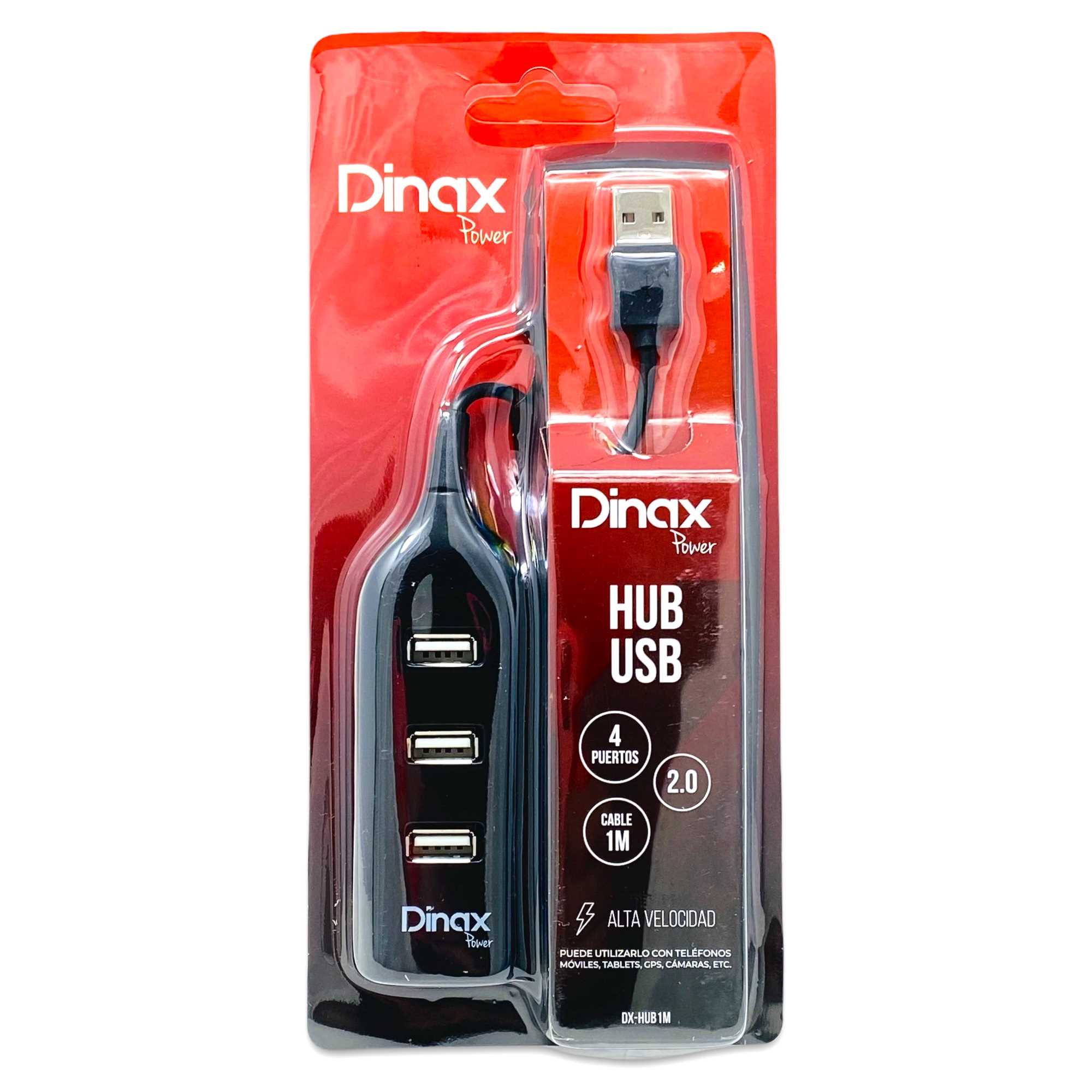 HUB USB 2.0 4 PUERTOS DINAX DX-HUB1M