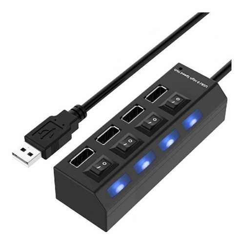 HUB USB 2.0 4 PUERTOS DINAX DXHUB4P C/INTERRUPTOR
