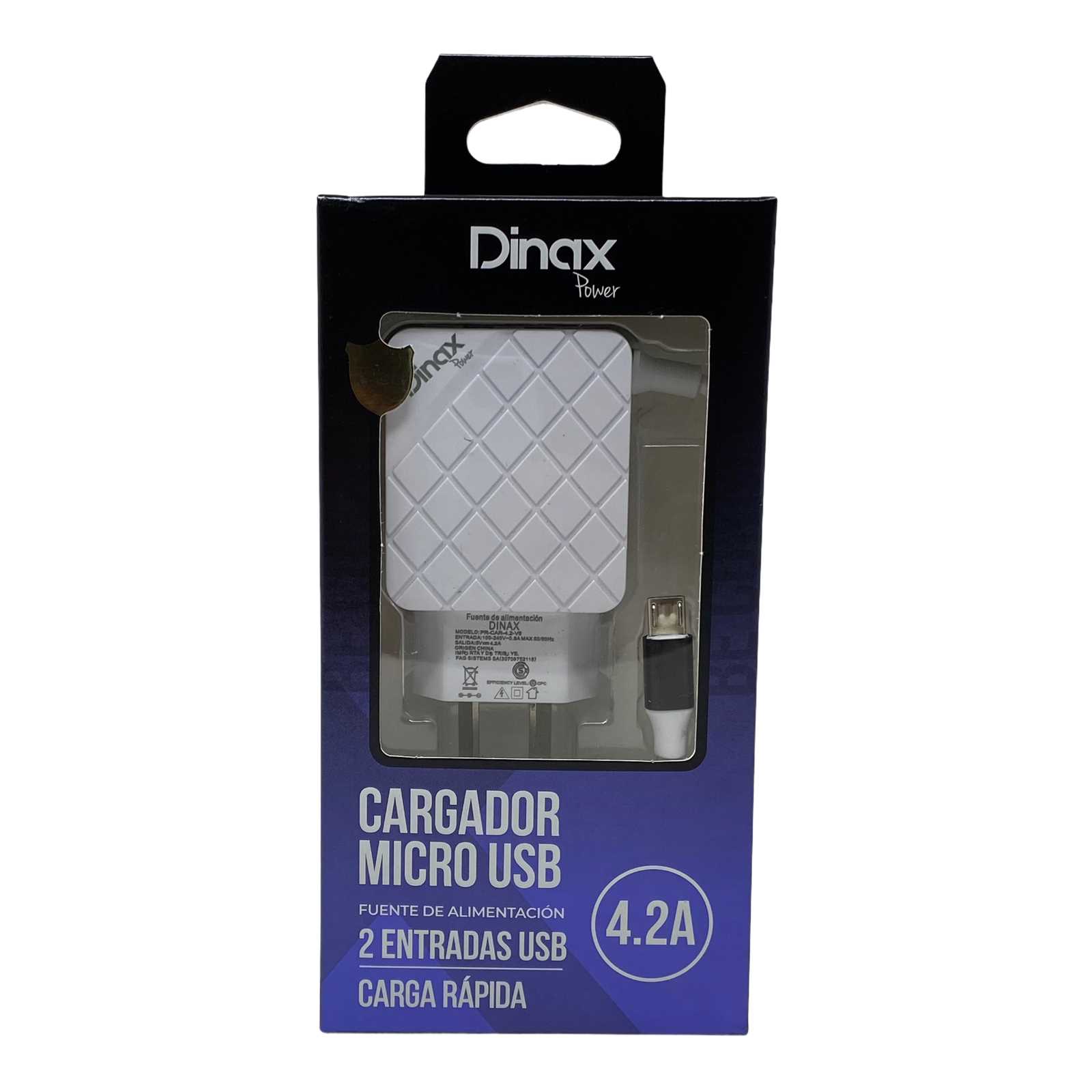 CARGADOR 220V 4.2A MICRO USB DINAX CABLE + 2 USB