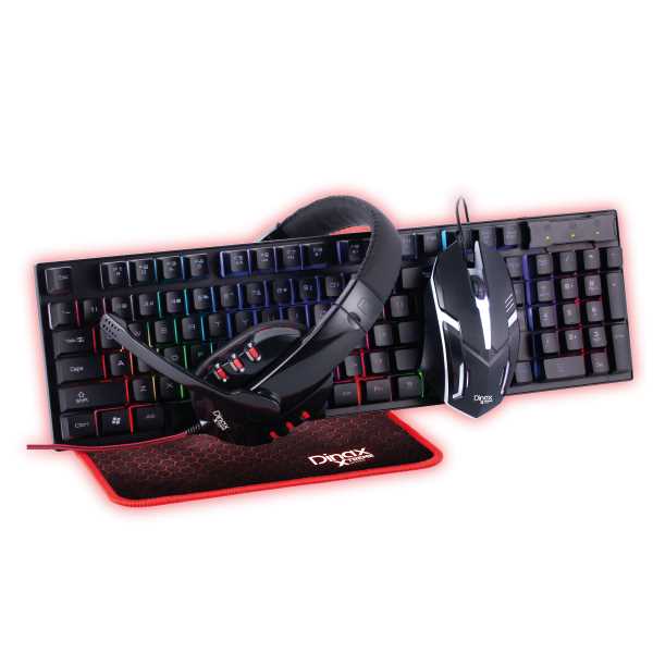 TECLADO Y MOUSE DINAX GAMER 4 EN 1 DX-COMBXT41 RETROILUMINADO