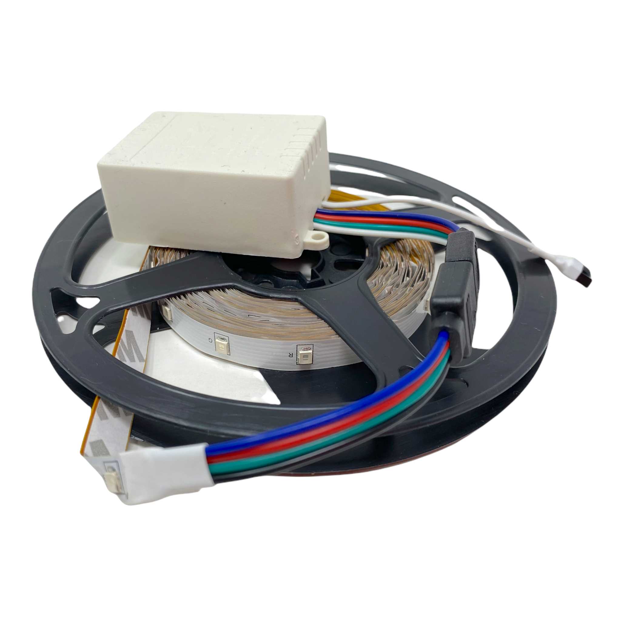 TIRA LED 3528 DINAX INTERIOR RGB KIT 5M C/FUENTE Y CONTROLADORA