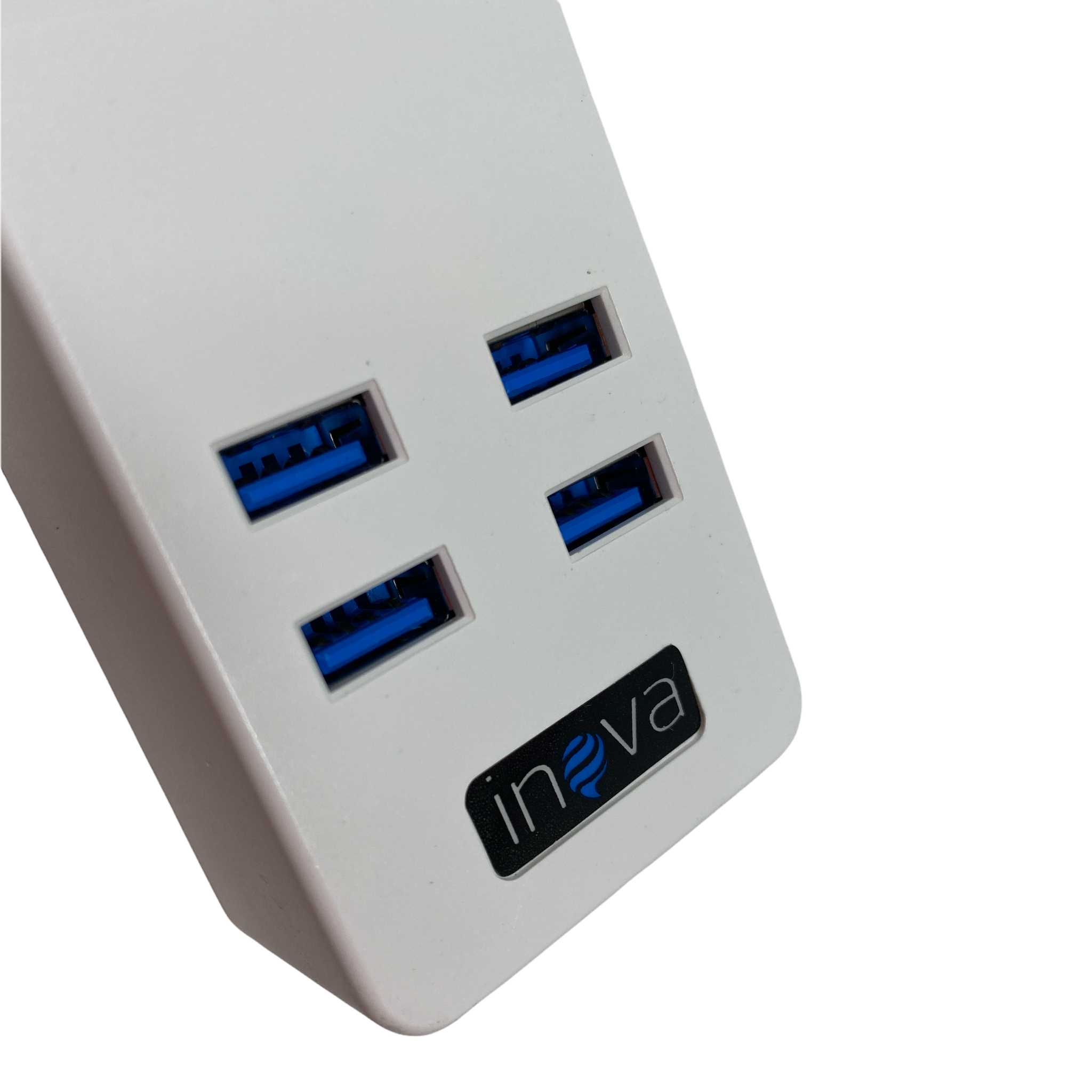 ZAPATILLA DE 2 TOMAS 220V INOVA + 4 X USB 2.1A TM-03
