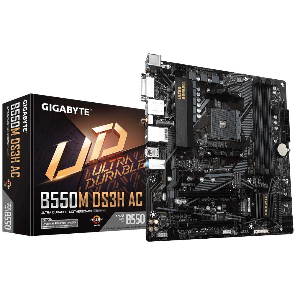 PLACA MADRE GIGABYTE AM4 B550M WIFI DS3H AC R2
