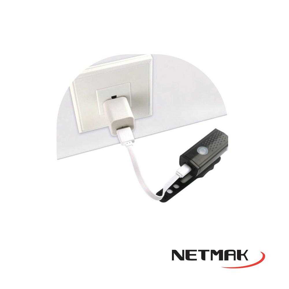 LUZ LED BICICLETA RECARGABLE DELANTERA NETMAK NM-LD4