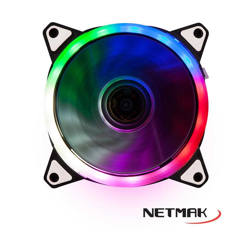 COOLER VENTILADOR NETMAK 120MM NM-RING RGB