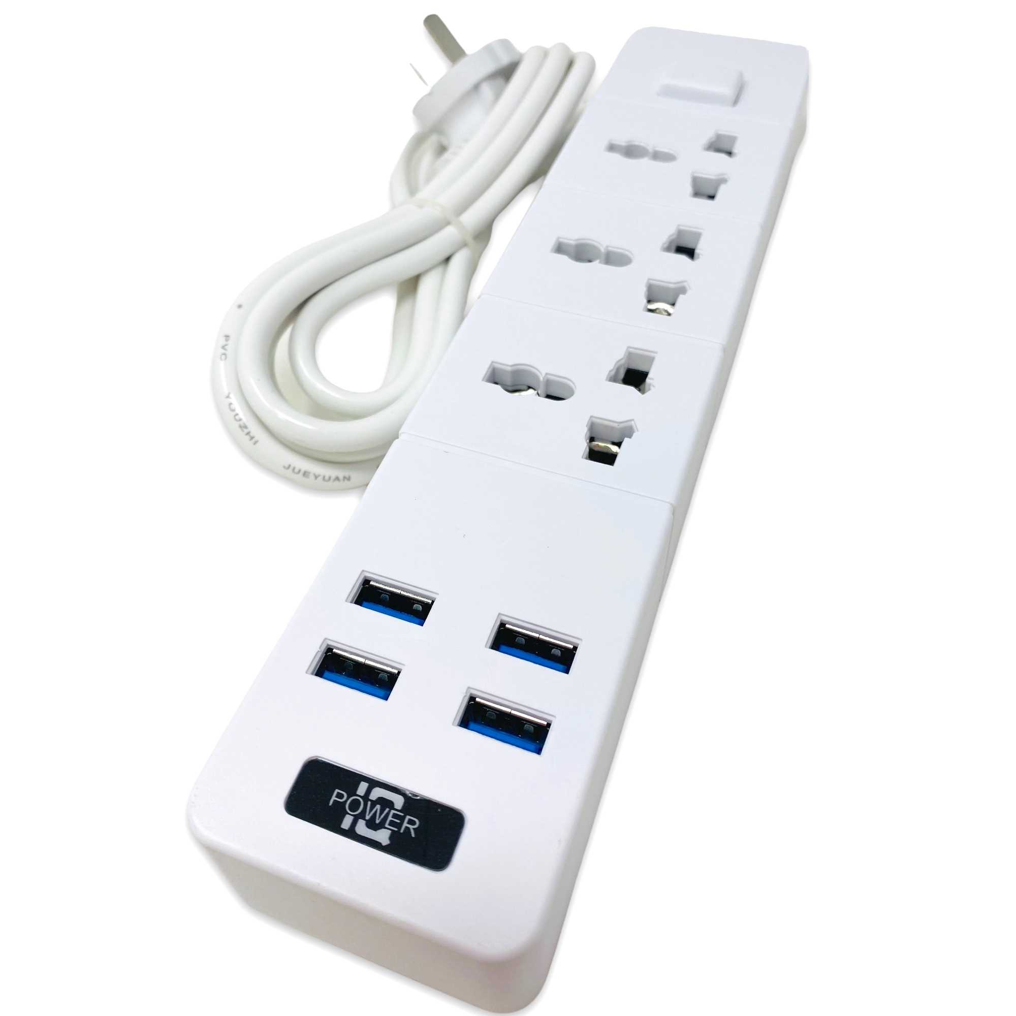 ZAPATILLA DE 3 TOMAS 220V + 4 X USB 3.1A TB-T08 (EXCELENTE)