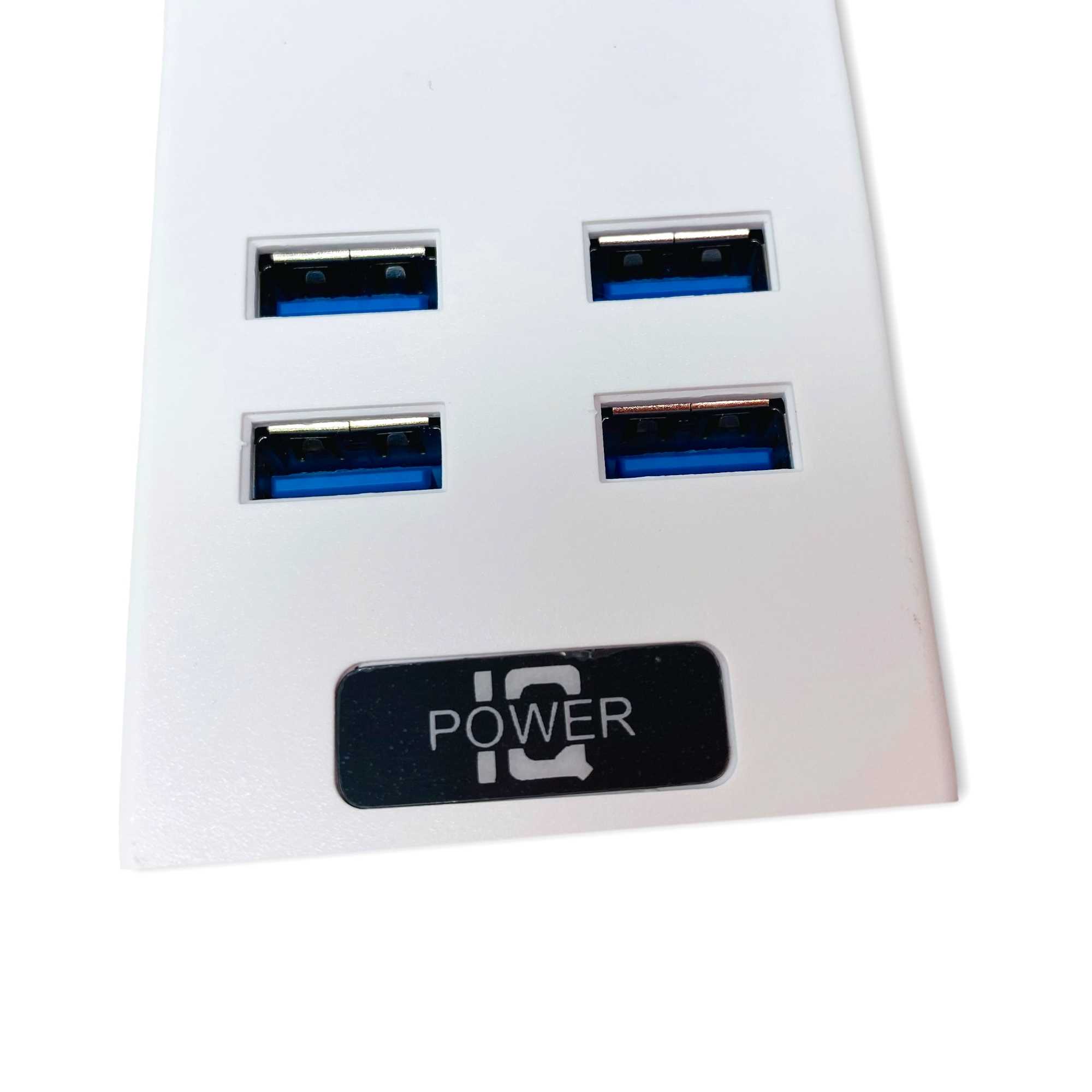 ZAPATILLA DE 3 TOMAS 220V + 4 X USB 3.1A TB-T08 (EXCELENTE)