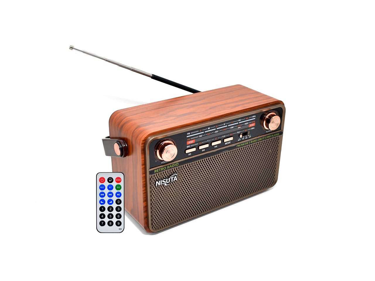 RADIO NISUTA VINTAGE AM/FM CON MP3/BT/AUX NSRV21