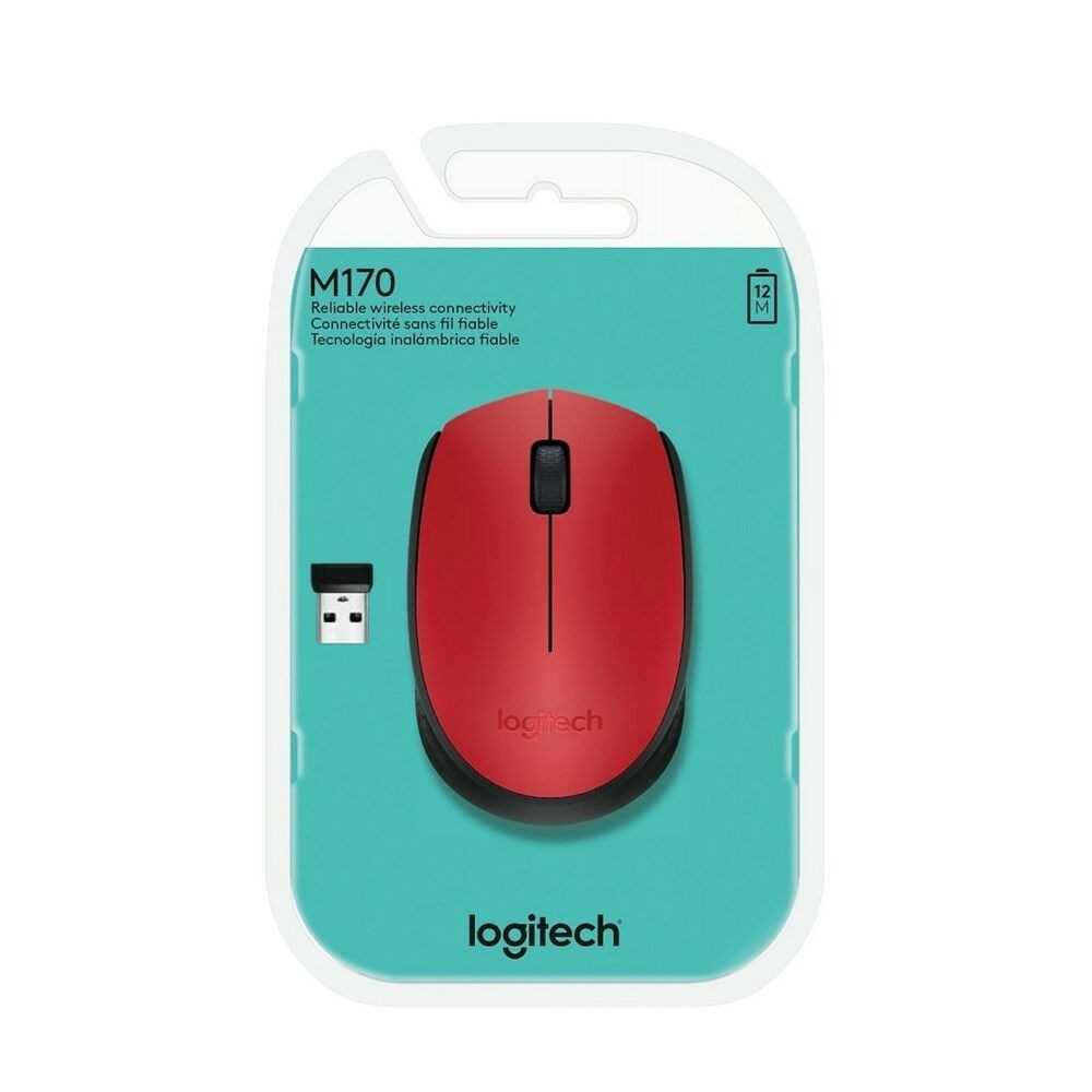 MOUSE LOGITECH INALAMBRICO M170 ROJO