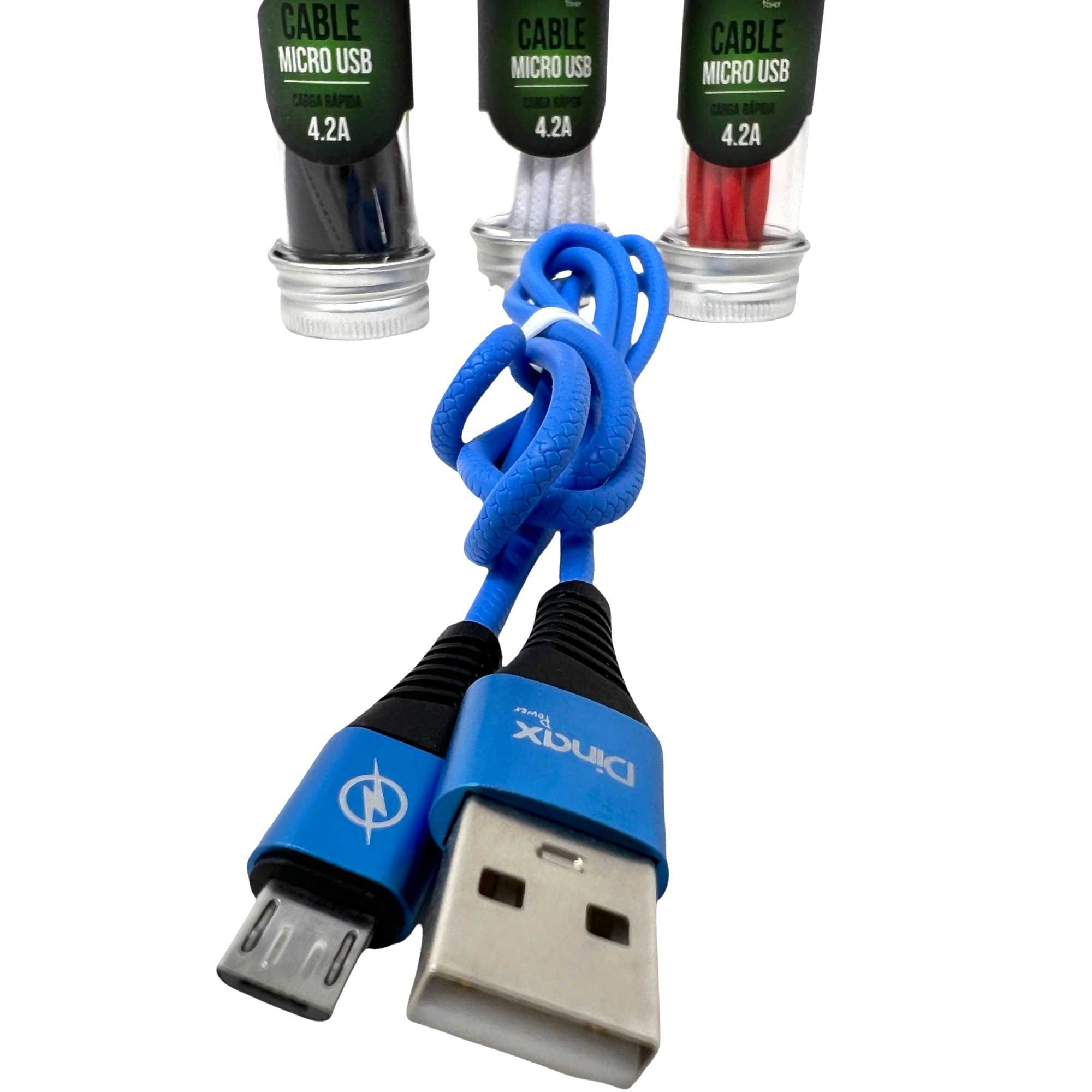 CABLE USB A MICRO USB DINAX 4.2A CARGA RAPIDA PET