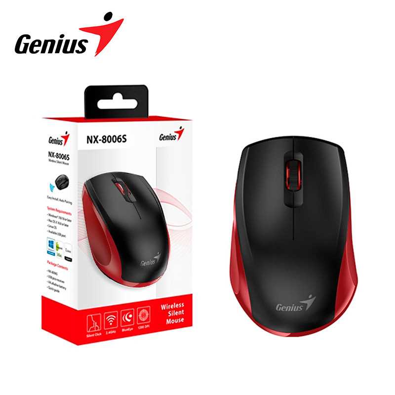 MOUSE GENIUS INALAMBRICO NX-8006S ROJO