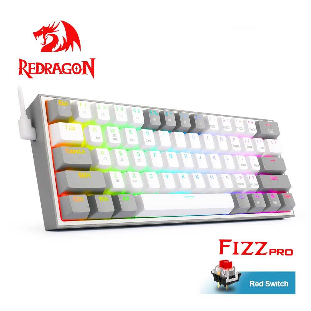 TECLADO REDRAGON K616-RGB FIZZ PRO WHITE/GRAY