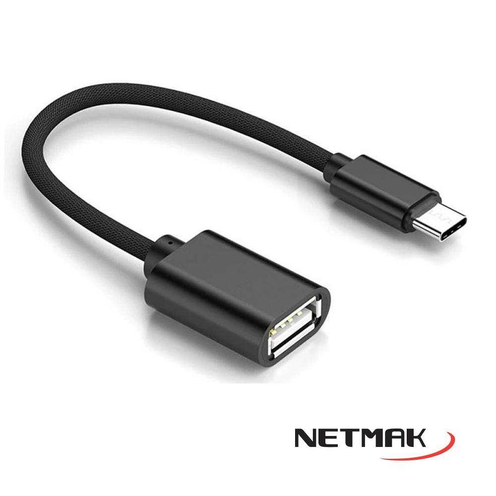 ADAPTADOR TIPO C 3.1 OTG A USB 2.0 HEMBRA NETMAK NM-C104