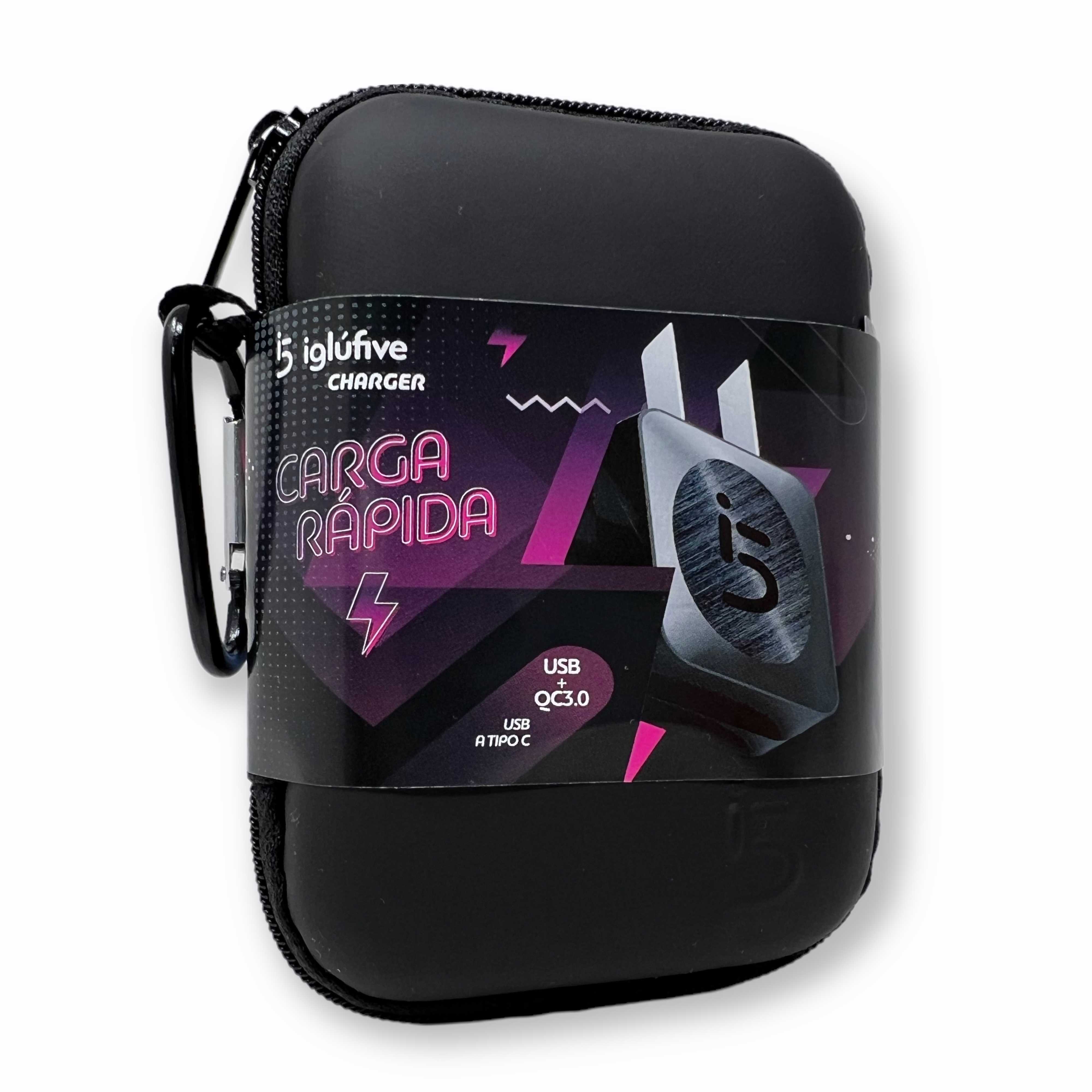 CARGADOR 220V TIPO C IGLUFIVE 3.1A QC 3.0 + PD C/CABLE (CARGA RAPIDA)