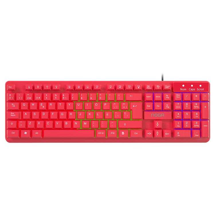 COMBO NOGANET NKB-413 4-EN-1 (TEC-MOUSE-PAD Y AURICULAR) ROJO