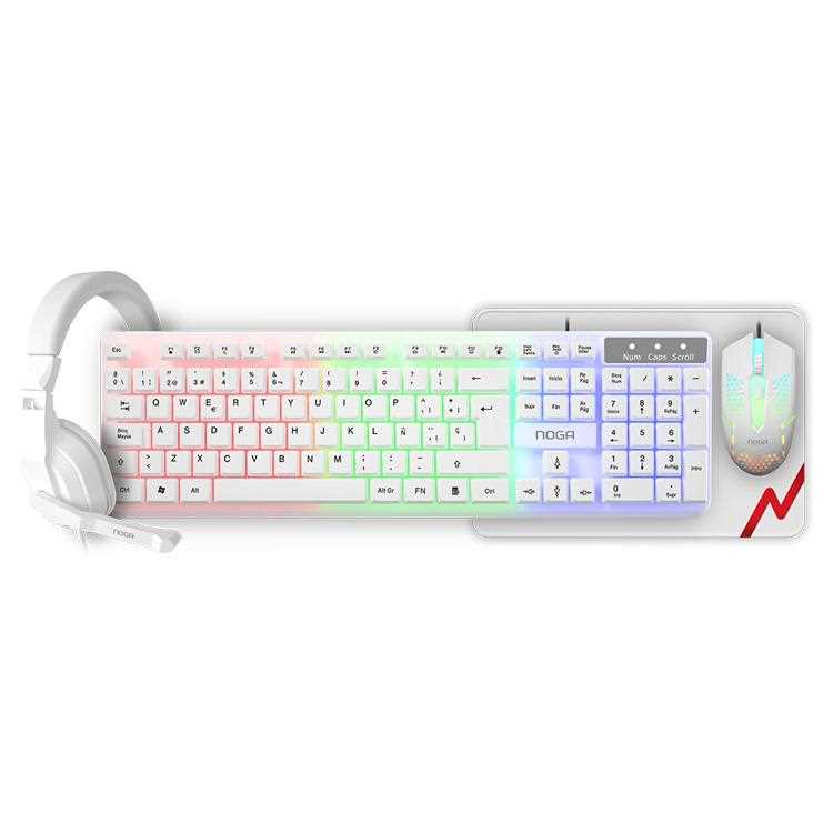 COMBO NOGANET NKB-413 4-EN-1 (TEC-MOUSE-PAD Y AURICULAR) BLANCO