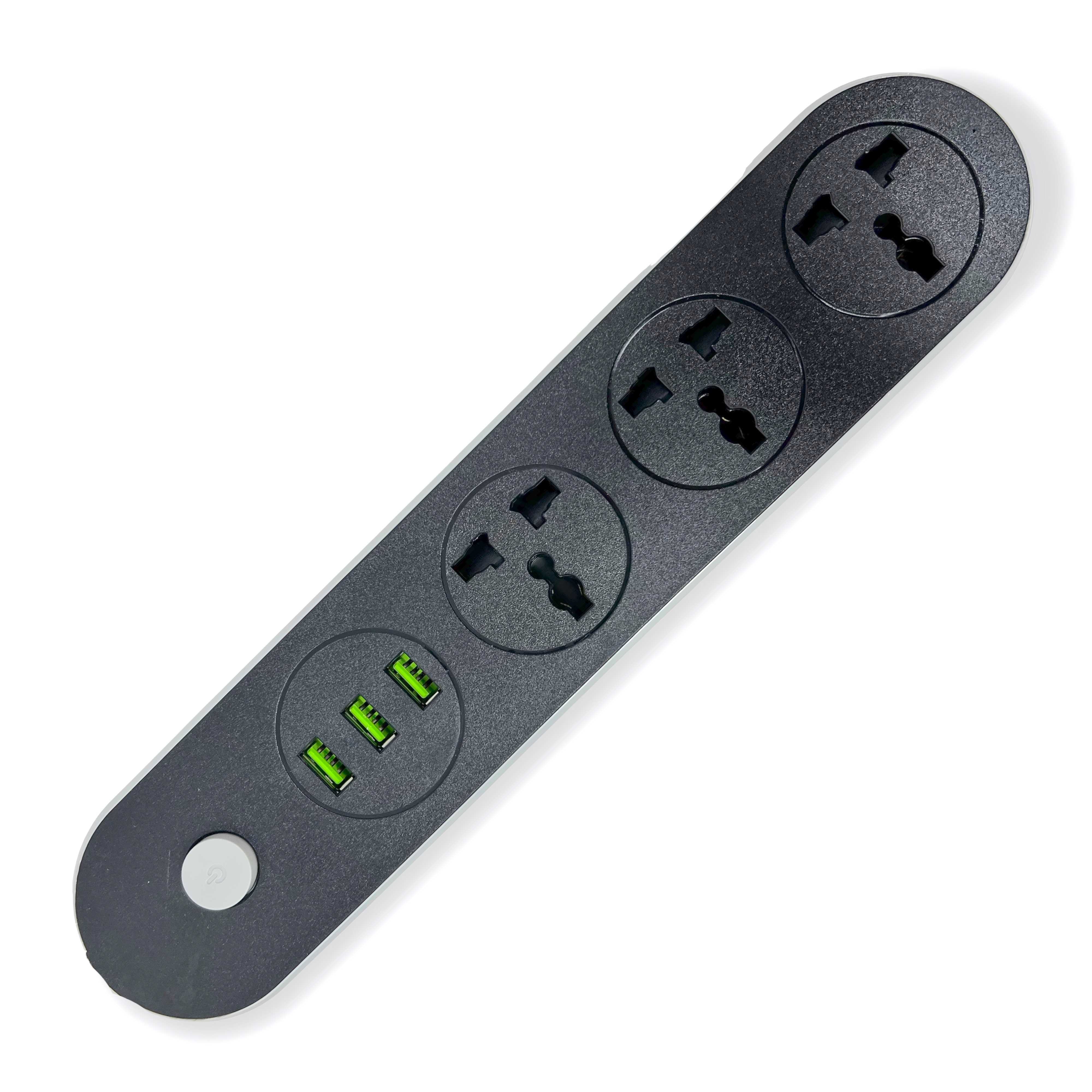 ZAPATILLA DE 3 TOMAS 220V + 3 X USB 3.1A 2500W 2M