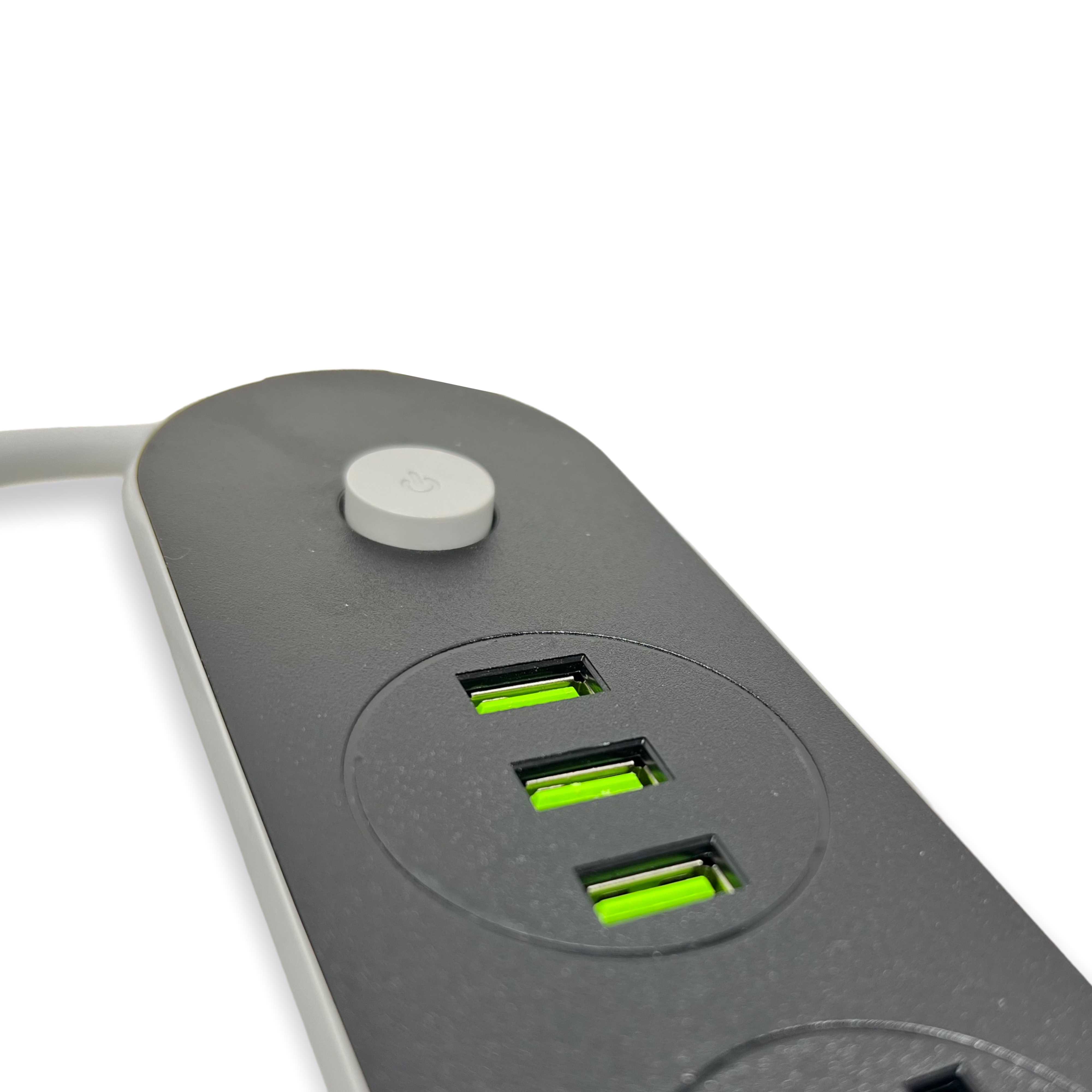 ZAPATILLA DE 3 TOMAS 220V + 3 X USB 3.1A 2500W 2M