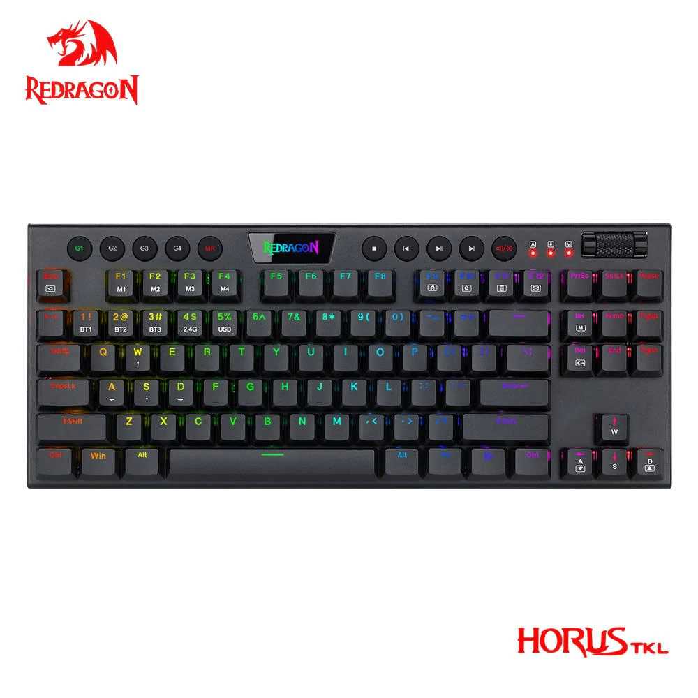 TECLADO REDRAGON K621-RGB-SP RD HORUS TKL WIRELESS SW RED