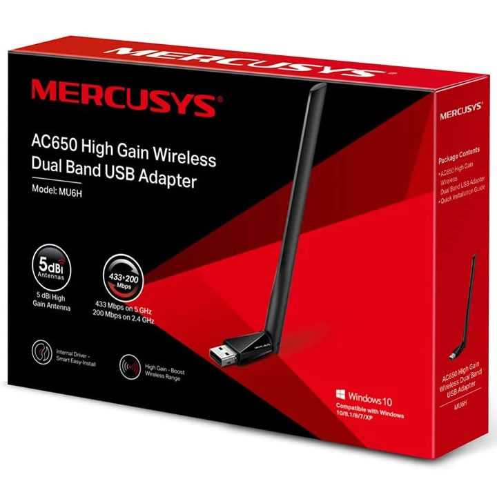 PLACA DE RED WIFI DUAL BAND MERCUSYS MU6H HIGH POWER