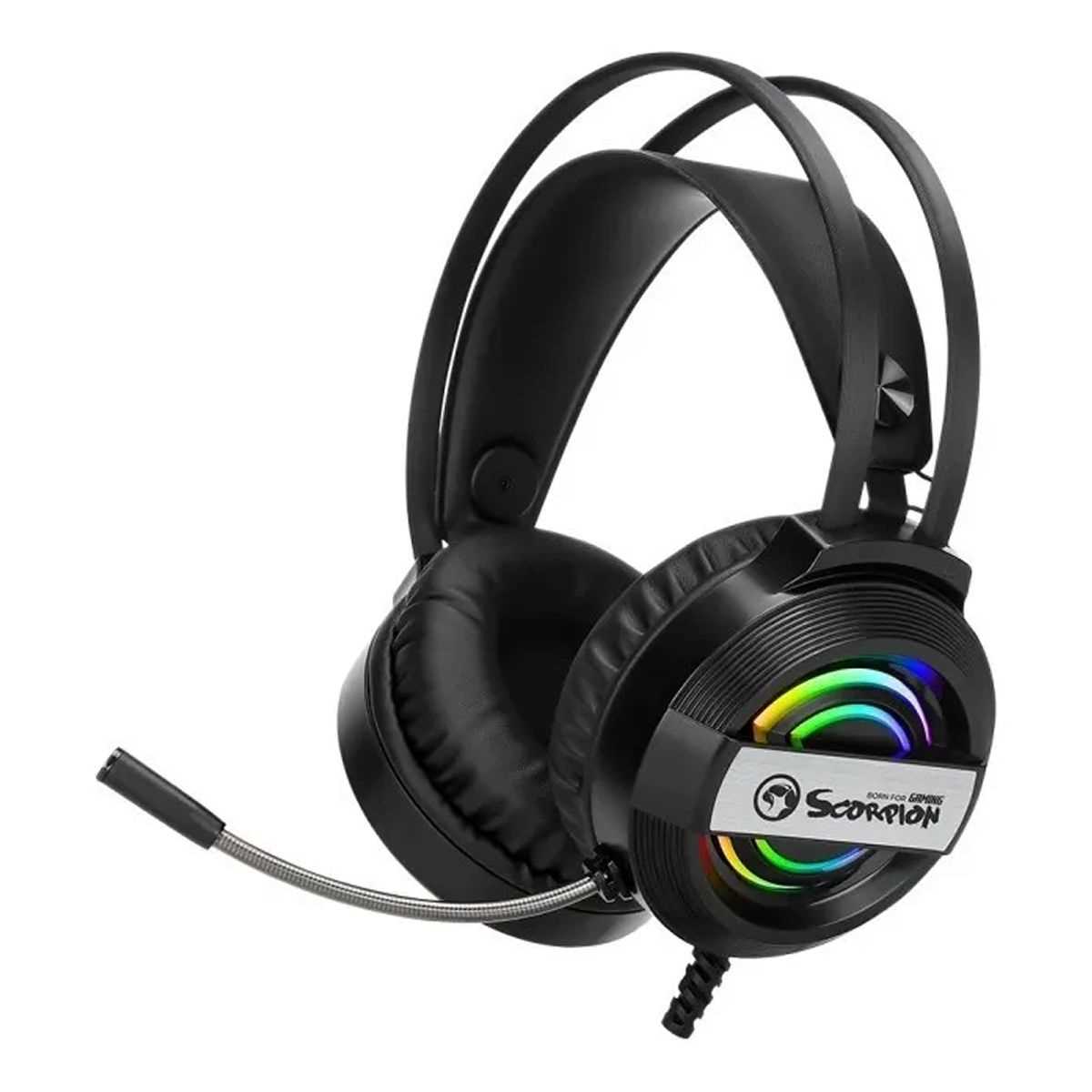 AURICULAR MARVO HG8902 LED RAINBOW USB (C/MIC)