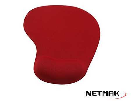 PAD MOUSE NETMAK CON GEL NM-PGEL ROJO