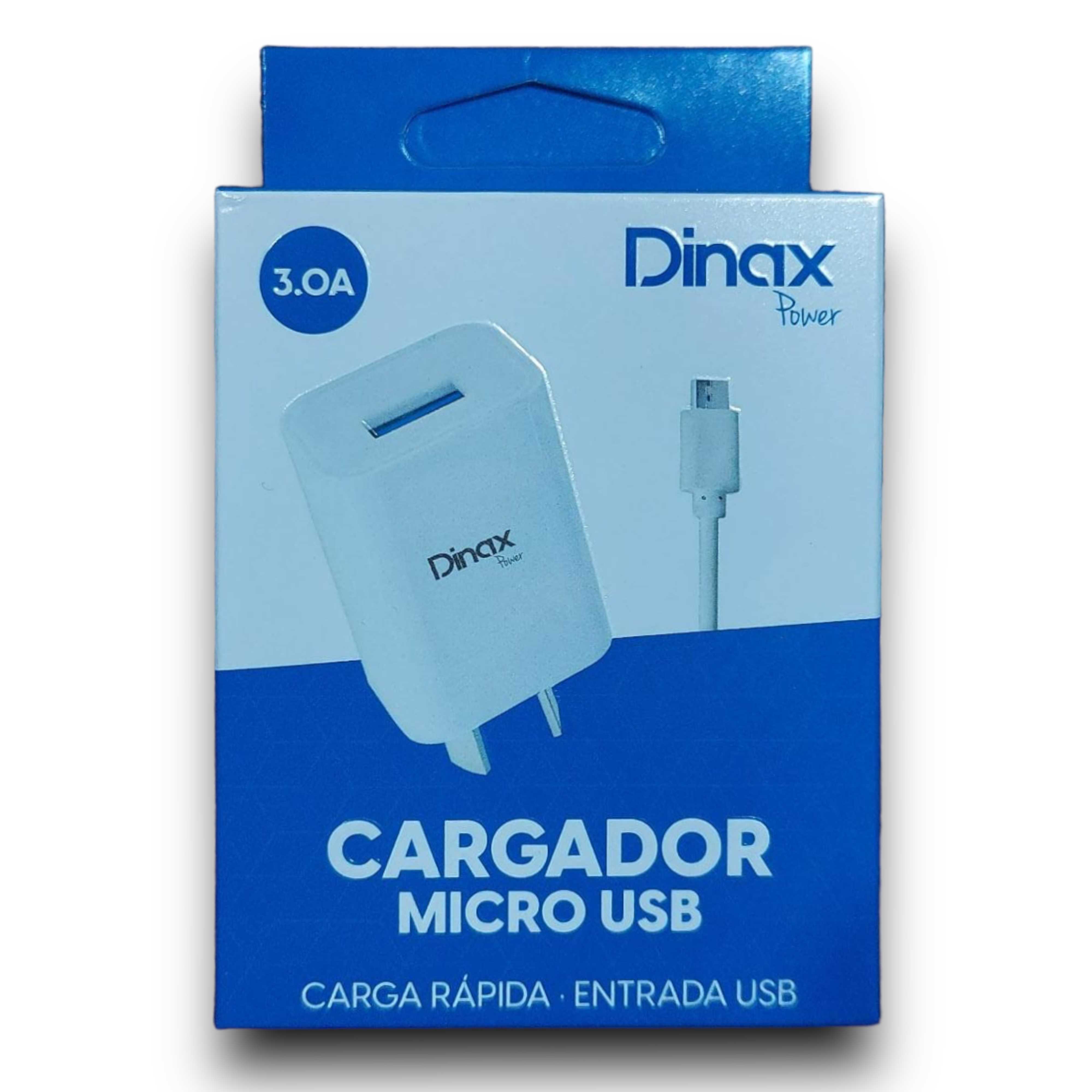 CARGADOR 220V 3A MICRO USB DINAX CABLE + 1 USB (CAJA)