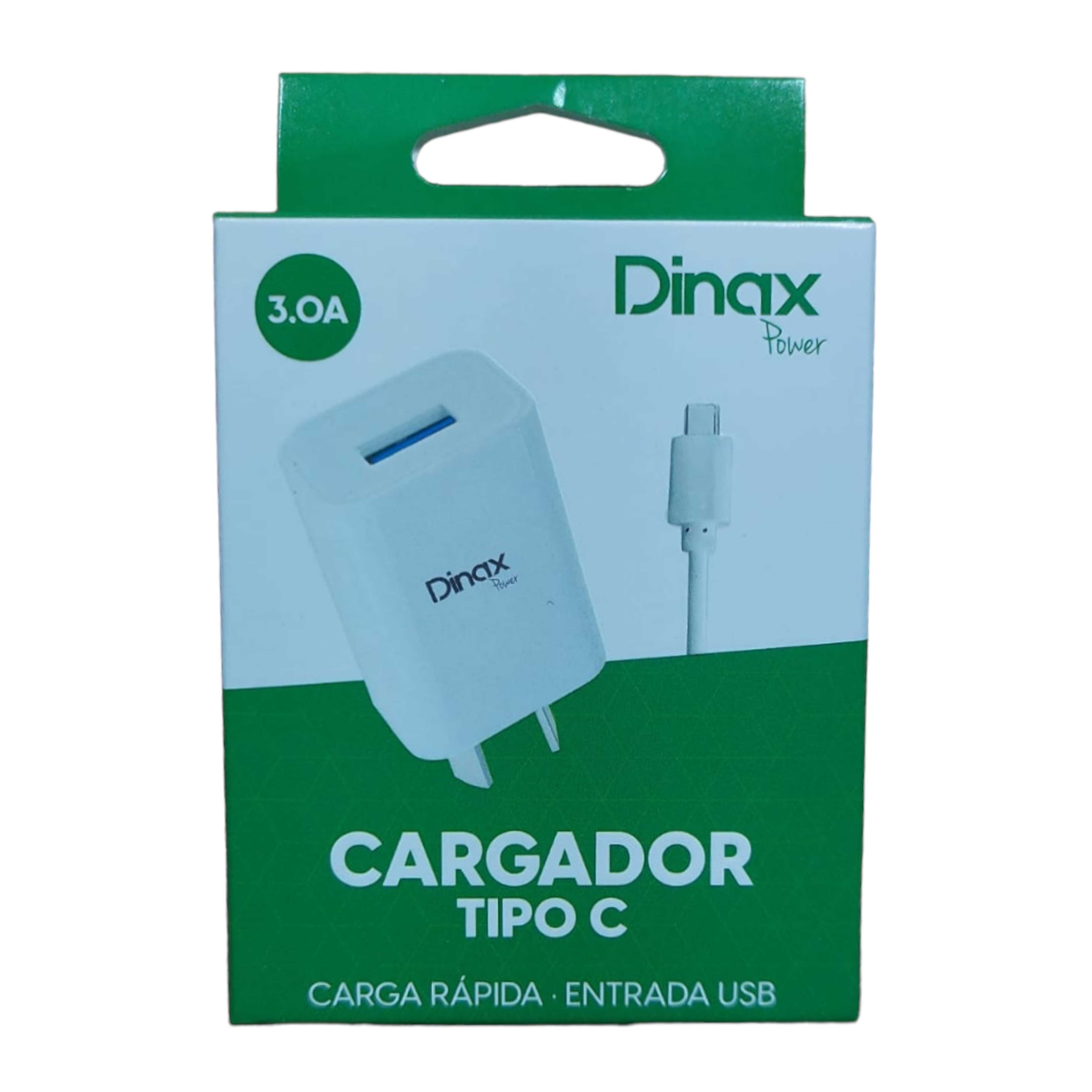 CARGADOR 220V TIPO C DINAX 3.2A CABLE + 1 USB (CAJA)