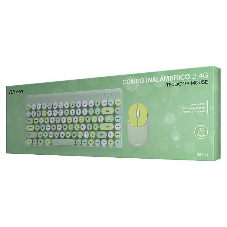 TECLADO Y MOUSE INALAMBRICO NOGANET NKB-S5700 VERDE