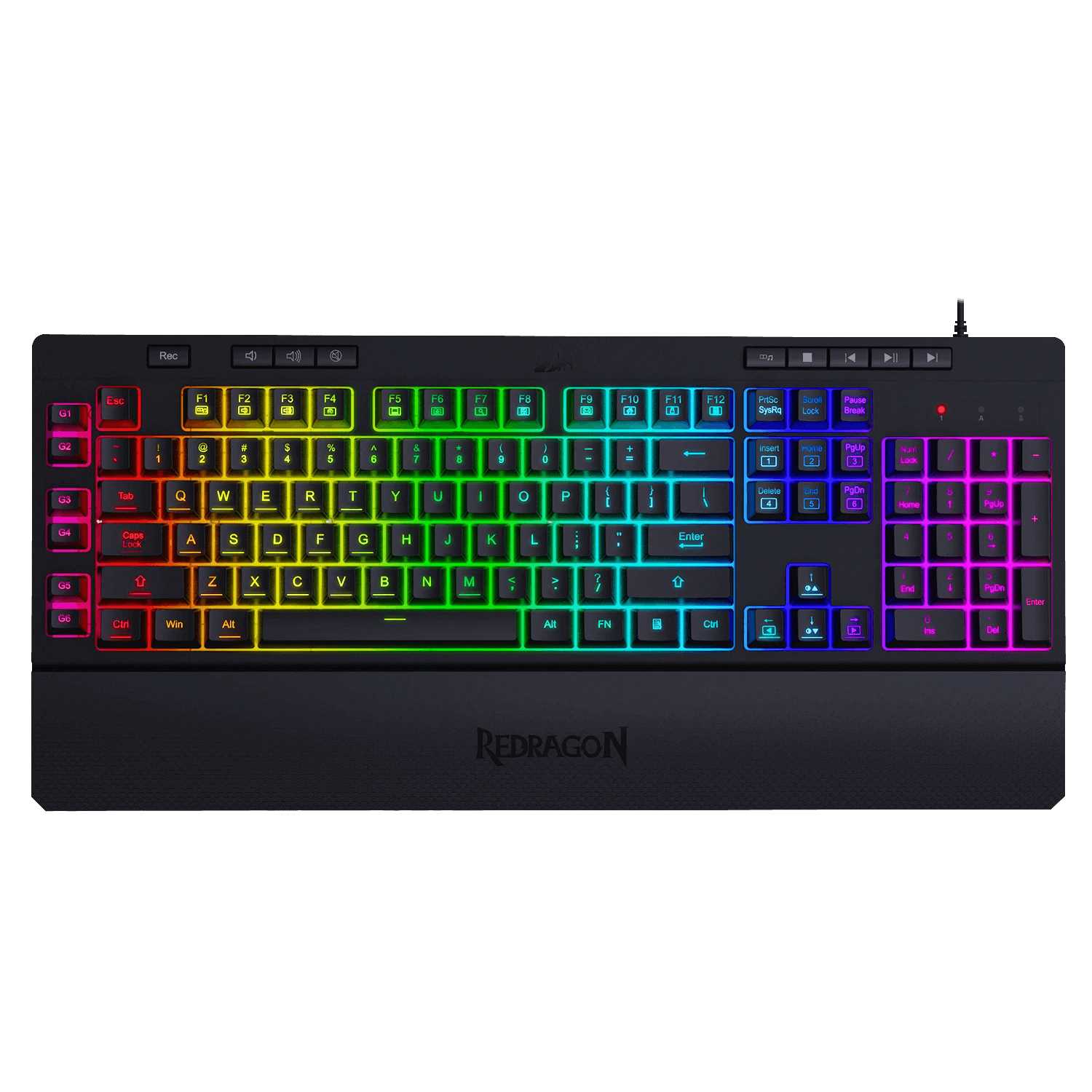 TECLADO REDRAGON K512 SHIVA RGB BLACK MEMBRANA