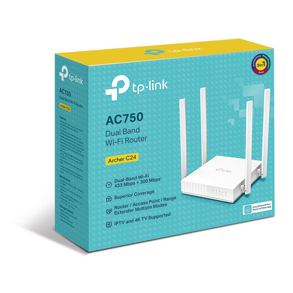 ROUTER WIFI DB TP-LINK ARCHER C24  AGILE AC750 4 ANT