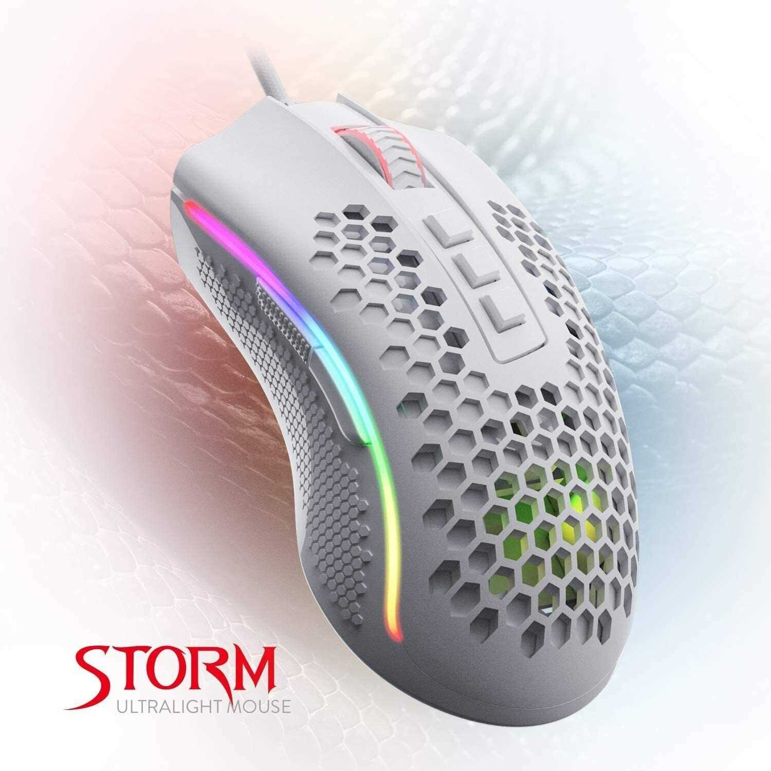 MOUSE REDRAGON M808-KS STORM PRO RGB WIFI WHITE | RyR Computacion