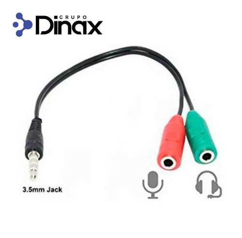 CABLE AUDIO ADAPTADOR 2 PLUG-HEMBRA(3C) A 1 PLUG-MACHO 4 CONTACTOS DINAX