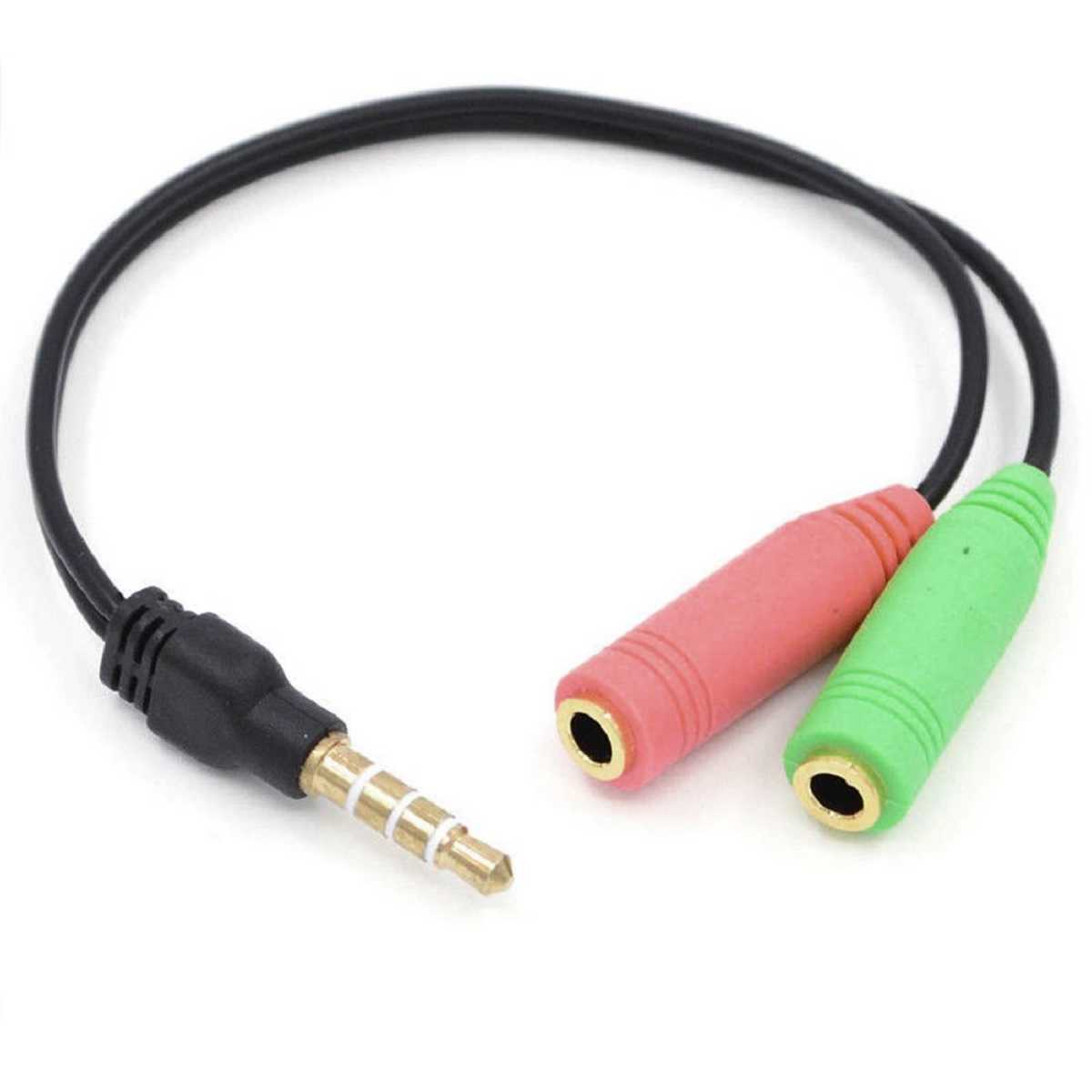 CABLE AUDIO ADAPTADOR 2 PLUG-HEMBRA A 1 PLUG-MACHO 4 CONTACTOS NOGANET
