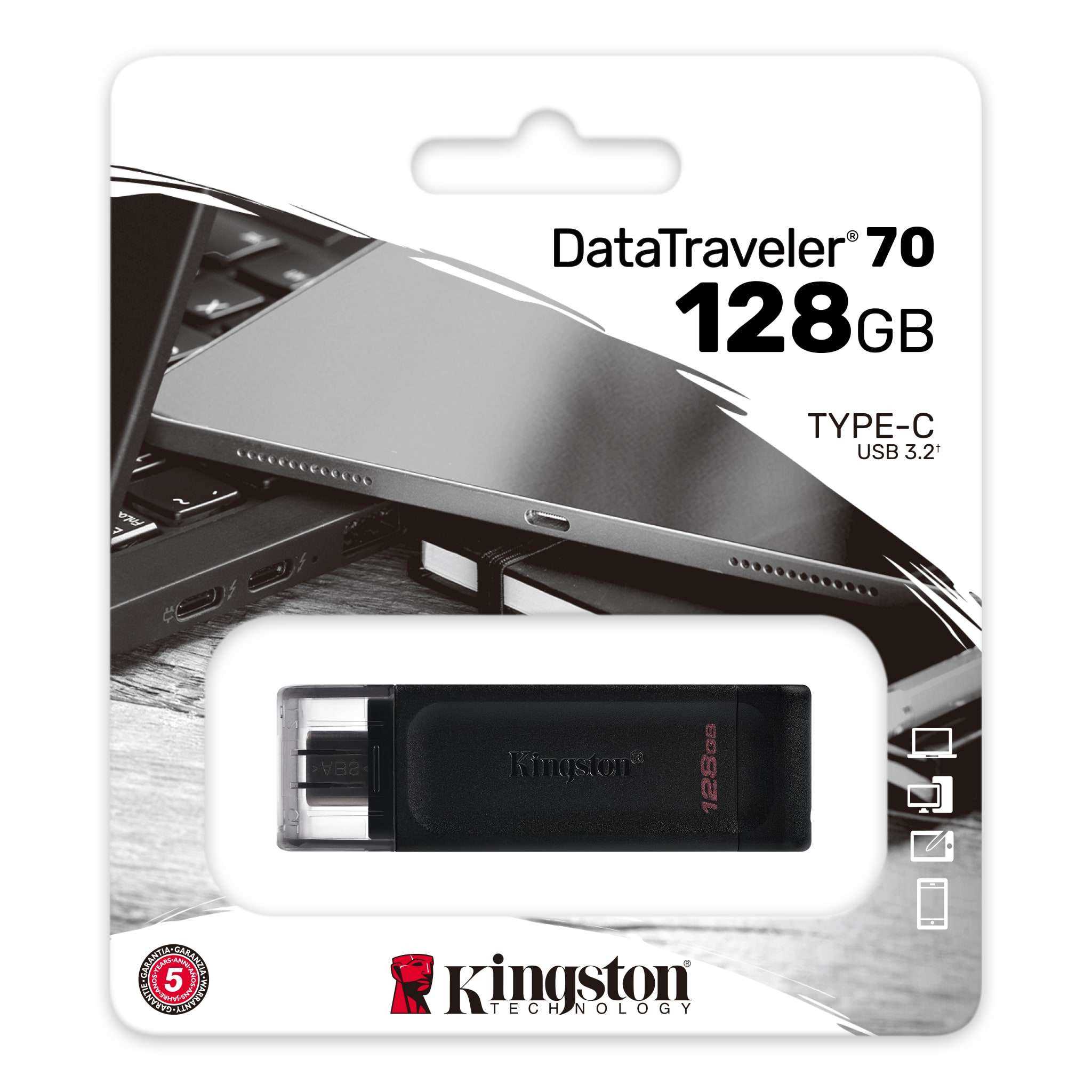 PENDRIVE 128GB 3.2 KINGSTON DT70 TIPO C