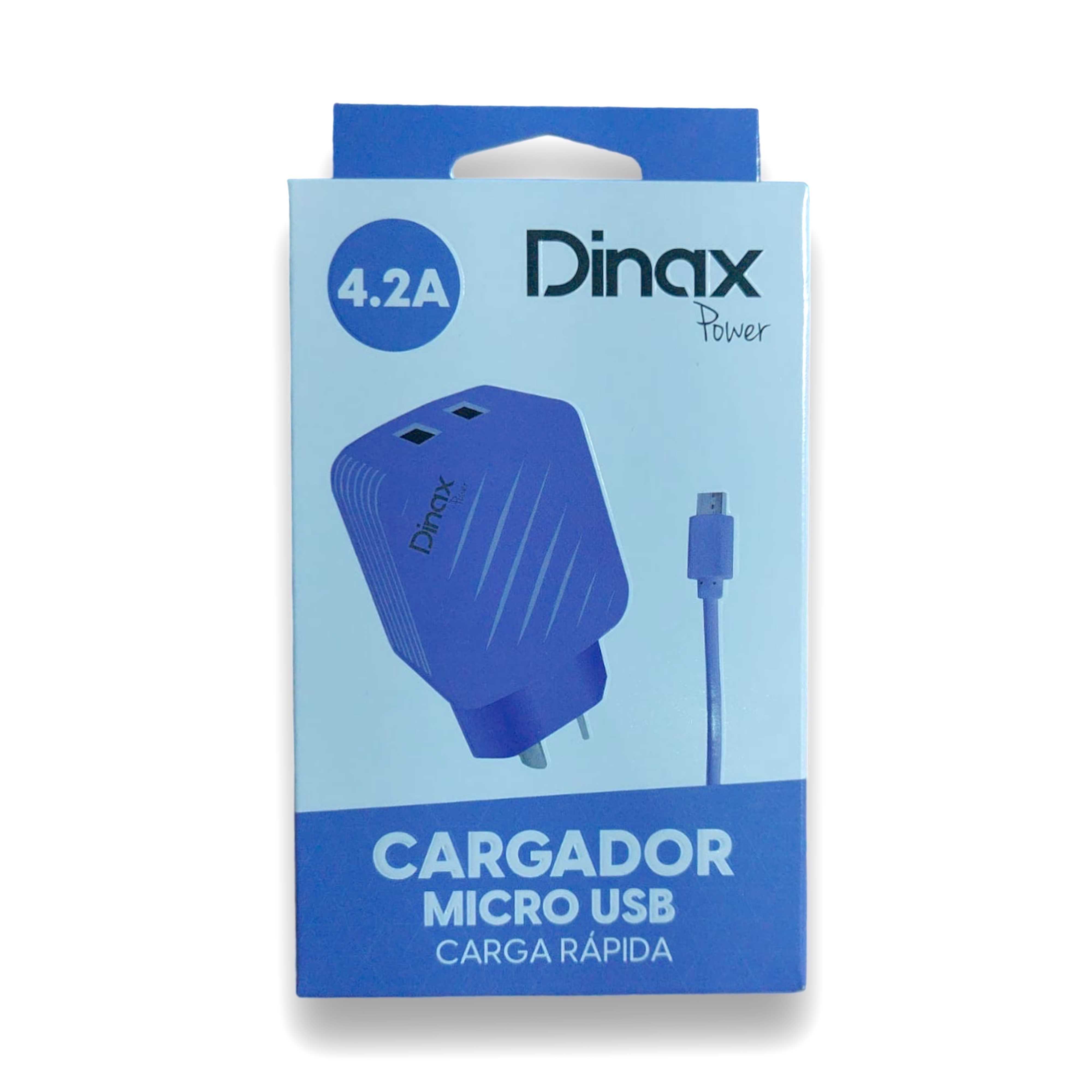 CARGADOR 220V 4.2A MICRO USB DINAX CABLE + 2 USB MORADO