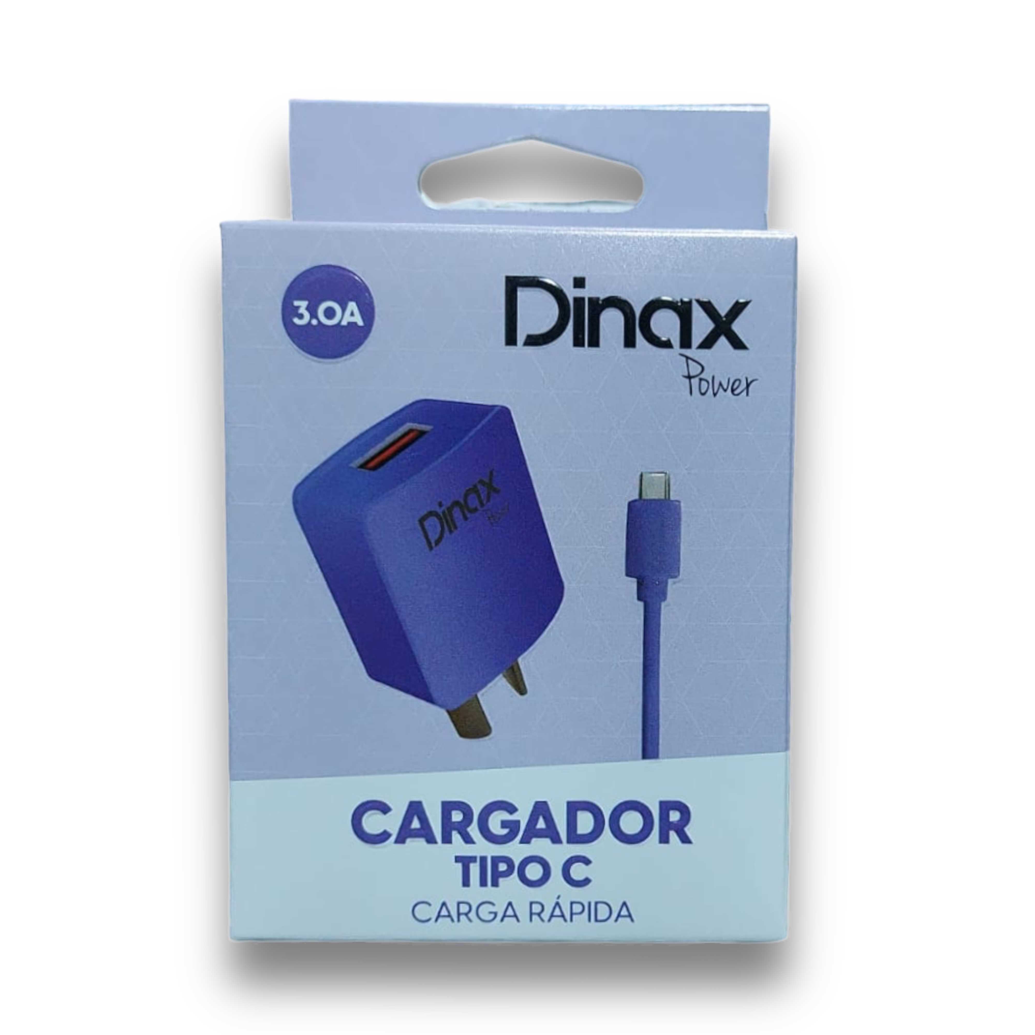 CARGADOR 220V TIPO C DINAX 3ACABLE + 1 USB (CAJA) MORADO