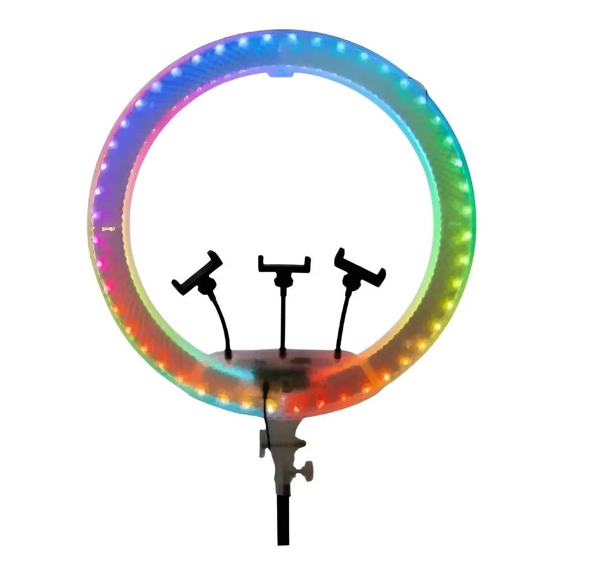 ANILLO SELFIE 55CM C/SOPORTE CELULAR TRIPLE 3D-56 RGB