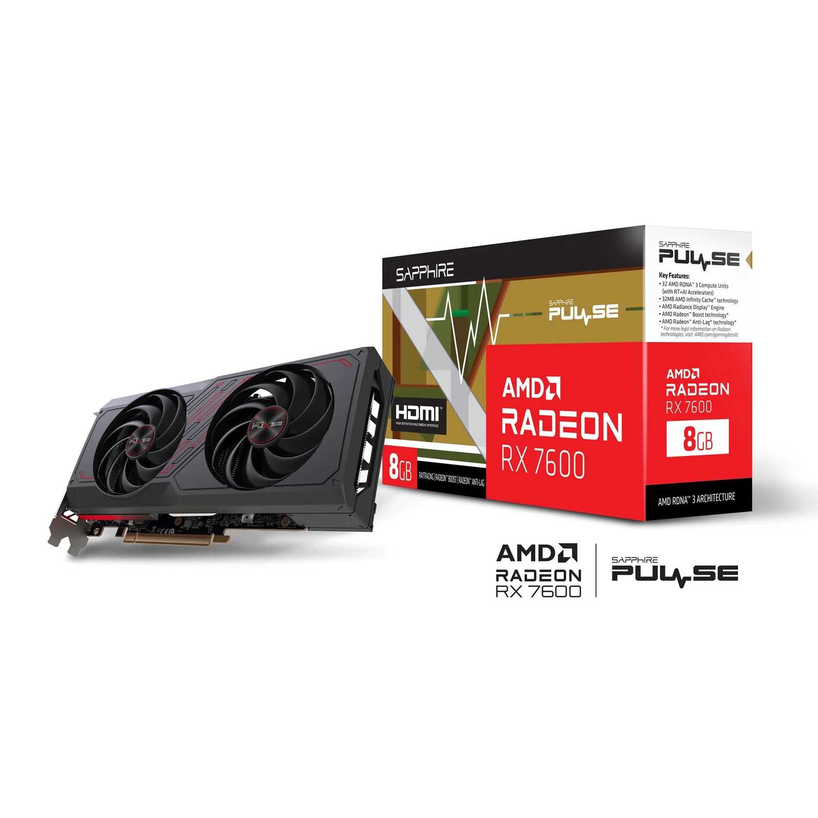 PLACA DE VIDEO RADEON RX 7600 8GB PULSE