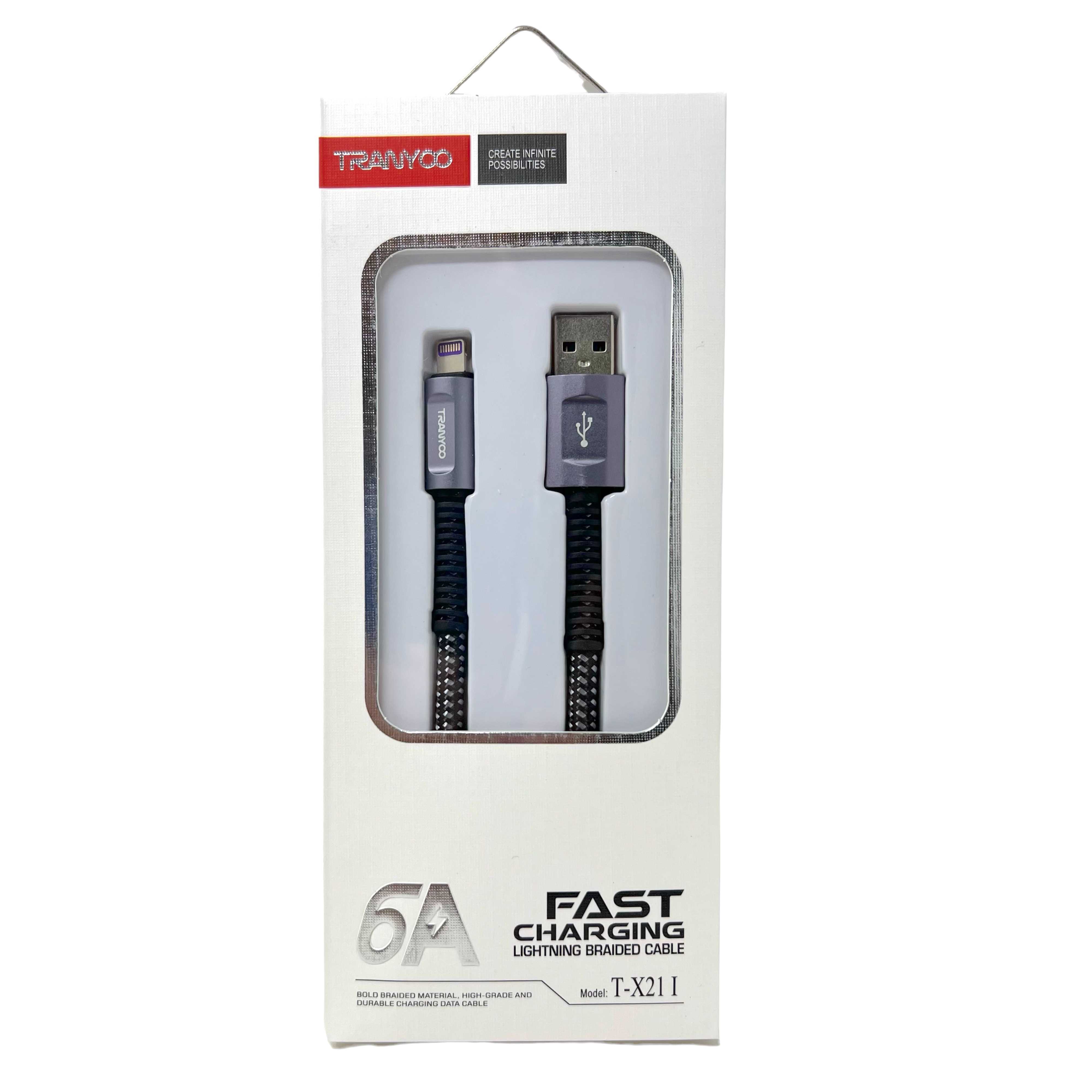 CABLE USB A IPHONE TRANYOO 1M 6A T-X21I